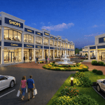 Contemporary commercial market complex architecture in Chandigarh